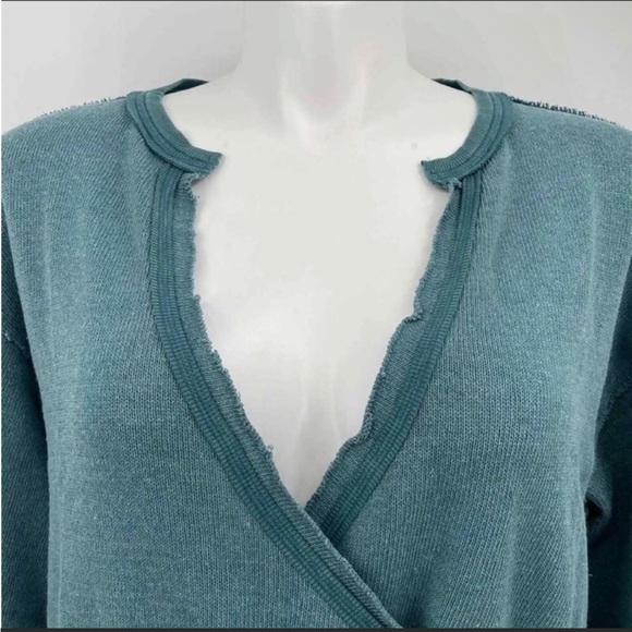 Free People Anyway Long Sleeve Tee In Deep Teal. NWT! Sz XL - Picture 7 of 14